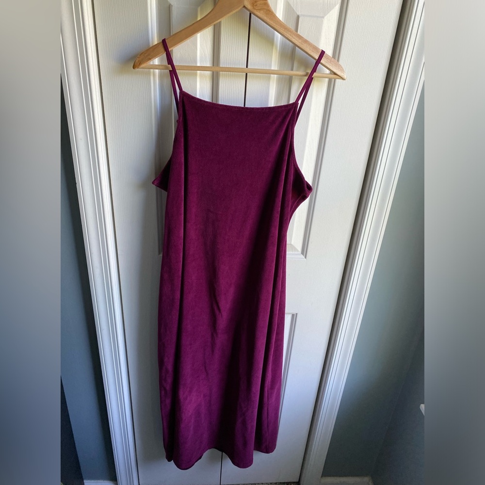 April Cornell Vintage Maroon Velvet Maxi Slip Dress Regency Size Small